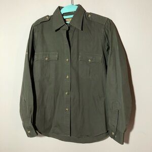 Vintage 80s banana republic green military field shirt womens 8 cotton RARE